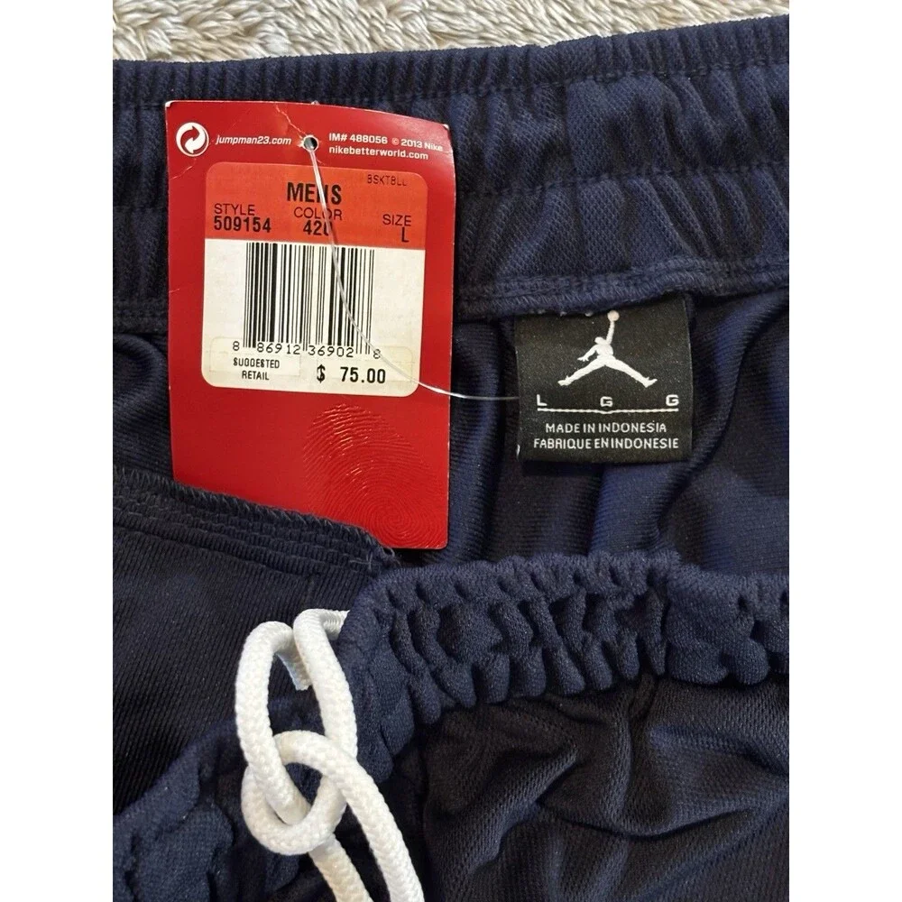 NWT! 2013 Air Jordan Blue Warm Up Sweatpants L Drawstring Jumpman